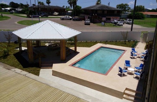 Port Mansfield Condo | Red Fish Condo D, with boat slips and pool.
