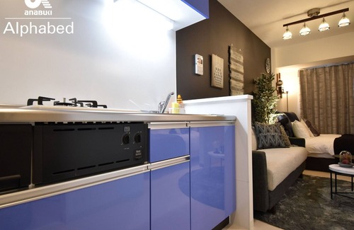 Kita Ward Apartment | Relax in a calm space A room with a kitchen where - Alphabed Okayama Sennichimae 105 /Okayama Okayama