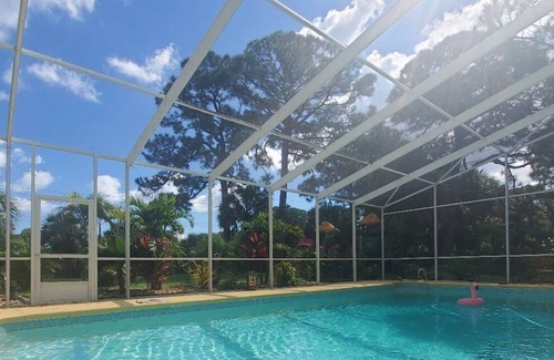 Rockledge Apartment | Remodeled studio in Rockledge, with sliders to pool and huge tropical yard.