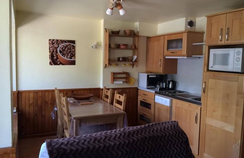 Valloire Apartment | Resort center, 2nd floor, view mountain, balcony, parking, ski locker, 39m², Valloire