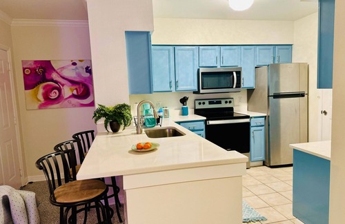 Ringling Park Apartment | Resort living w/Pool, 1 big Bedroom, fully stocked, close to white sanded beach