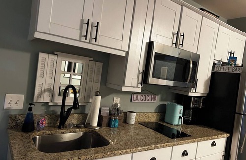Woodstock Apartment | Resort studio apartment with private hot tub, fire pit, gym, and access to pool.