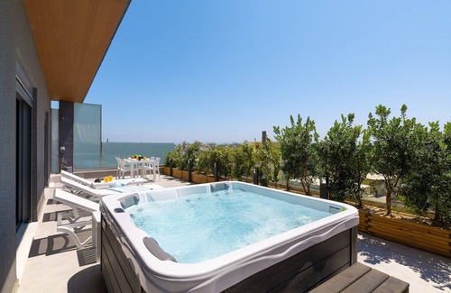Petaloudes Apartment | Rhodes Skyline Suite With out Door Jacuzzi Sea View