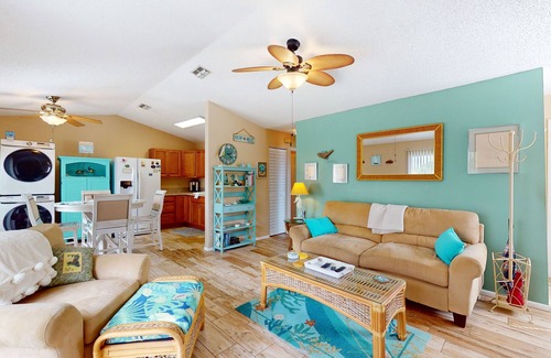El Jobean House | River view home with pool, game tables, playground, scenic balcony, & W/D