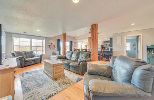 Cheboygan House | Riverfront Cheboygan Home w/Dock ~ 4 Mi to Town!