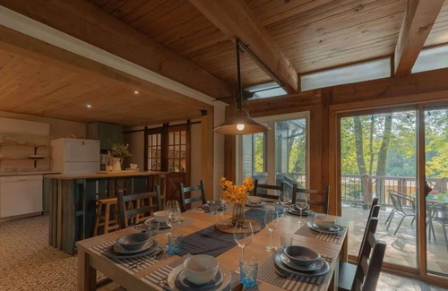 Brebeuf Ski Chalet | Riverfront Getaway with Hot Tub & Scenic Views