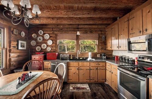 Paw Paw Cabin | Riverfront Log Cabin w Fireplace, Grill & Fire Pit