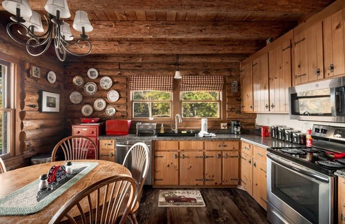 Paw Paw Cabin | Riverfront Log Cabin w Fireplace, Grill & Fire Pit