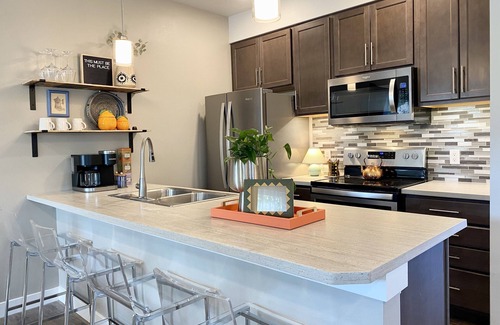 Sheboygan House | Riverfront Townhome with GIANT Rec Room and Private Riverfront Deck