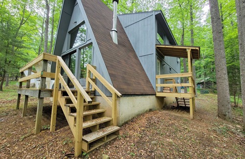Berkeley Springs Cabin | Romantic, rustic, private A-frame chalet tucked in the woods - 4 miles to town!