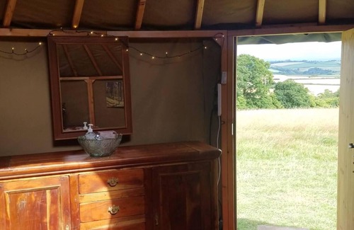 Totnes Cabin | Roundhouse Yurt, stunning views, Totnes Dartmouth