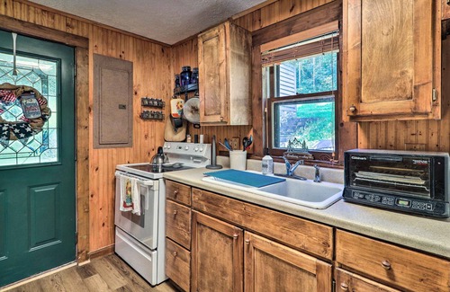 Ennice Cabin | Rustic Cabin w/Patio & Pond on Blue Ridge Parkway