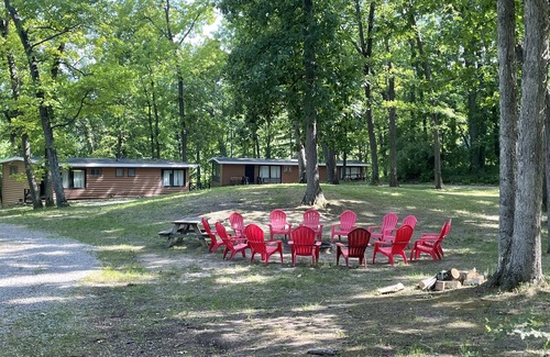 Sand Creek Cabin | Rustic cabins in secluded campground with lake access and woods to wander in.