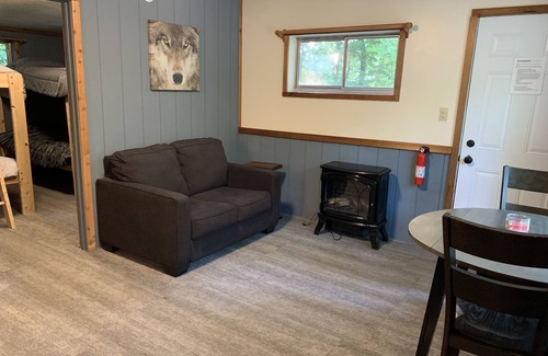 Sand Creek Cabin | Rustic cabins in secluded campground with lake access and woods to wander in.