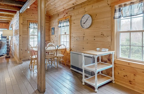 Dexter Cabin | Rustic, lakefront cabin with floating dock, firepit & fireplace - dog-friendly