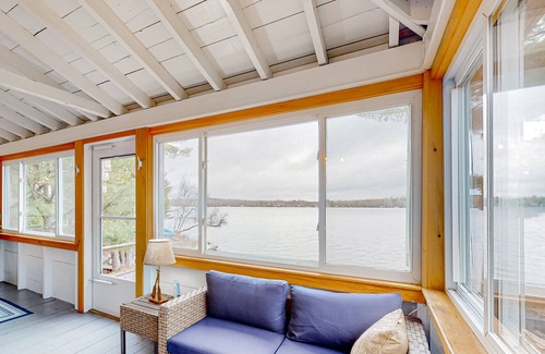Dexter Cabin | Rustic, lakefront cabin with floating dock, firepit & fireplace - dog-friendly