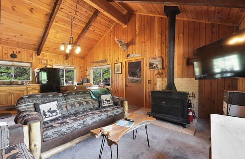 Mammoth Creek Cabin | Rustic Log Cabin | Pet-Friendly, Walk to Lake, Sleeps 6