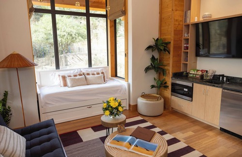 Uptown Cabin | San Antonio Zoo - Spekboom Giraffe Lodge