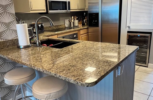 Sunnyside House | Sand and Ocean! Beach is beautiful. Come in, cool off with jetted shower or tub.