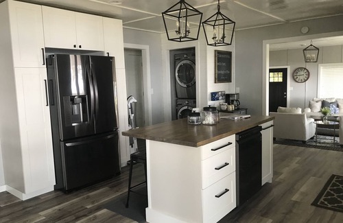 Perham House | Sandy beach, pontoon INCLUDED w/summer rates! Magnolia inspired renovated home.