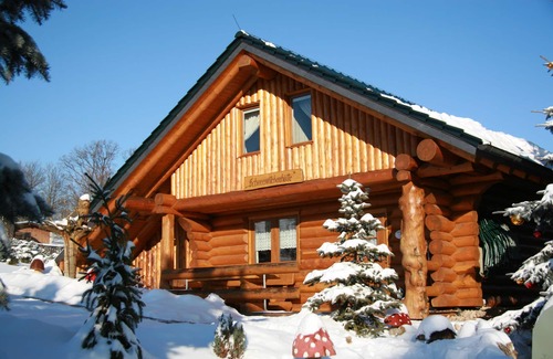 Zaulsdorf House | Schneewittchenhütte- Holzblockbohlen Holiday house with fireplace and sauna in the Vogtland