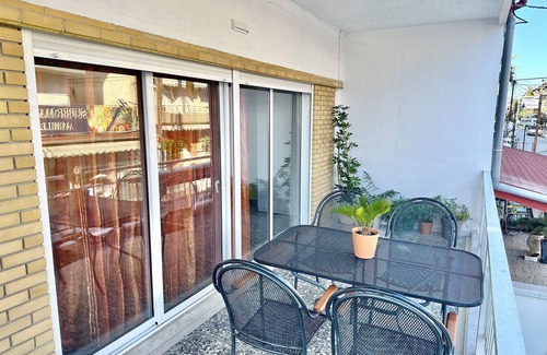 Olymbiaki Akti Apartment | Seaside Family Home with Wraparound Balcony & 2 Baths - Blue Zone Homes
