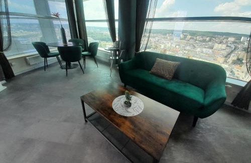 Srodmiescie Apartment | SeaTowers 28 Floor Waterfront PANORAMIC PENTHOUSE! Sea & City View from GLASS CORNER TRIANGLE! 75m2! Terrace!