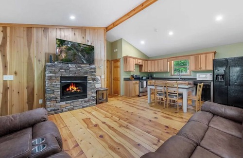 Cherry Log Cabin | Secluded cabin with hot tub, fireplace, outdoor fire pit and Tent Camping Area!