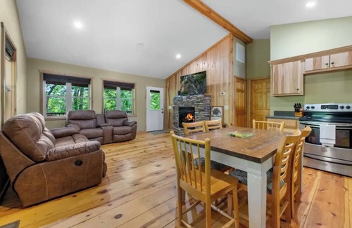 Cherry Log Cabin | Secluded cabin with hot tub, fireplace, outdoor fire pit and Tent Camping Area!