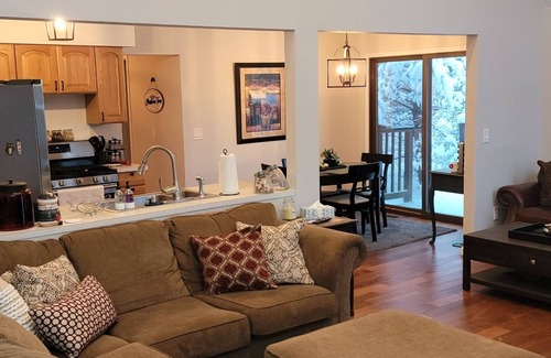 Harrison Ski Chalet | Secluded chalet in the woods overlooking a huge pond only 5 minutes to town.