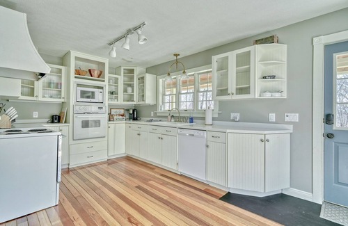 Grange Landing House | Secluded lakeview retreat w/wraparound deck & cozy contemporary charm!