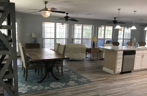 Freeport House | Secluded Waterfront with deep water dock, trailer parking, and public boat ramp