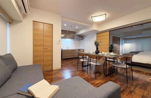 Hiroshima City Centre Apartment | Secure 1BR Apt with Dining & Living Space