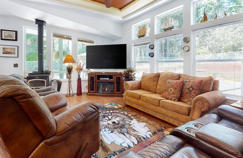 Longbranch House | Serene home with effortless indoor/outdoor flow, hot tub, sauna, & wood stove