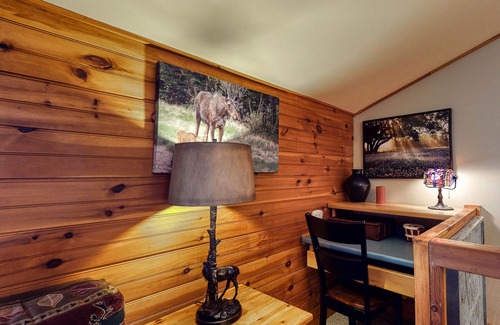 Fryeburg House | Serene home with fireplace, deck, firepit, central AC, & washer/dryer