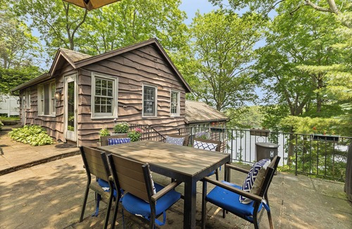 New Fairfield House | Serene island retreat with a private dock on Candlewood lake