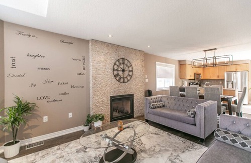 Barrie House | Serenity & Style: 4BR w/Hot Tub, BBQ & Fire Table