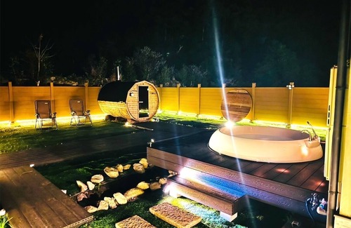 Itoshima Villa | Shikino-an Itoshima 1300 ㎡ Panoramic open-air bath in the great nature! Parking 5+ Sauna Dedicated BBQ Pets allowed