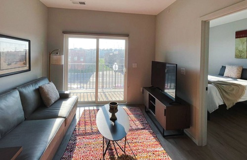 NoDo District Apartment | Sleepover: Spectacular 1BD/1BA + Balcony- Downtown Omaha