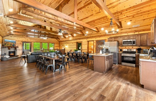 Sevierville Cabin | Smoky Mountain Views | 8BR w/Pool, Hot Tub & Game Room