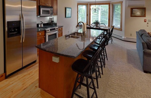 North Troy Condo | Spacious 2-BR Ski-in, Ski-out Jay Peak Village Condo, right on trail. A/C incl!