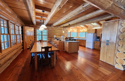 Cedarville House | Spacious and secluded lakefront! Modern log home on Lake Huron