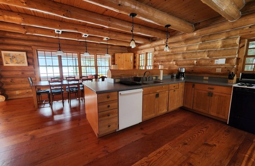 Cedarville House | Spacious and secluded lakefront! Modern log home on Lake Huron