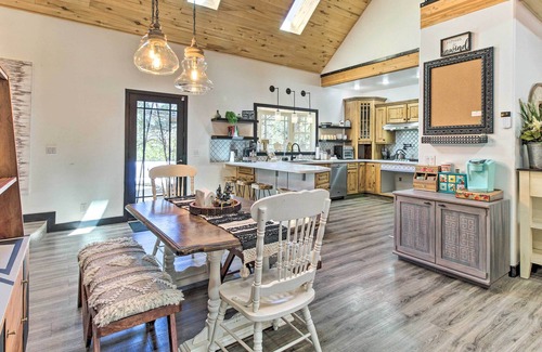 Timberland Acres Cabin | Spacious Bohemian Cabin + Decks, 9 Mi to Lake