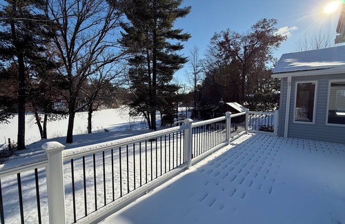 Lake Wissota House | Spacious Lakefront Home with Nostalgic Charm, Wifi, AC and a Boat Dock