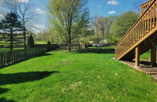 Montgomery Apartment | Spacious walkout by Fox River Trail 75" TV & Fast Internet