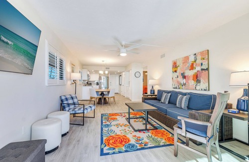 Sanibel Condo | Spaciousness abounds in this two-bedroom ground floor unit. Steps to pool.