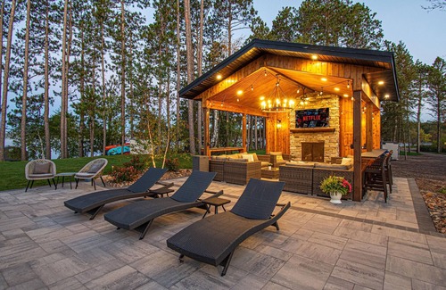 Balsam Lake Cabin | SPOONER LAKE ISLAND OASIS, 2 Pools, 3 Hot Tubs, 3Acres, 1,000' Shore, Pickleball