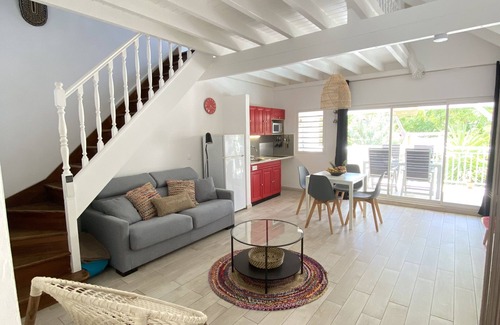 Orient Bay Apartment | St Martin, Orient Bay, large duplex in private community, pool, garden