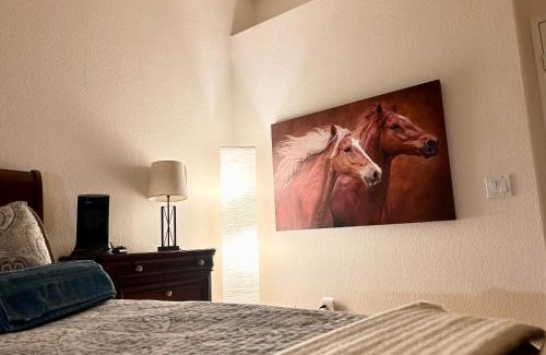 Hemet House | Stallion Crest Suite with TV and private bathroom